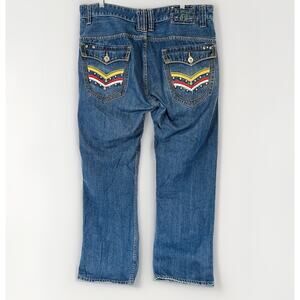 PEPE Vintage Jeans London Y2K Wide Leg Unisex 38x33 Embroidered Studded Pockets
